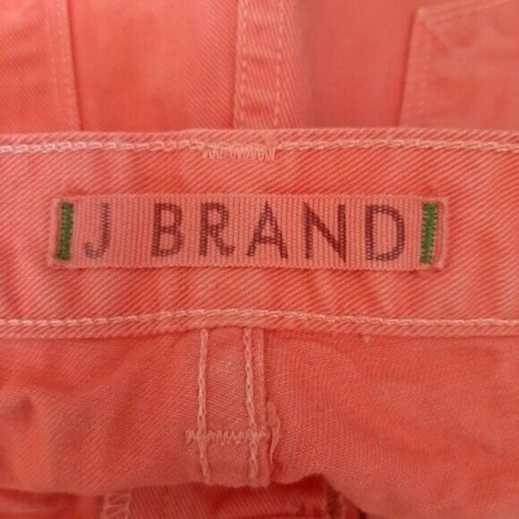 J BRAND Cut-off Short Fringe Hem Coral Neon Sz 27 - Picture 8 of 11